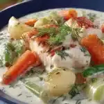 Fischgulasch mit Möhren, Rahm & Lauchzwiebeln: Einfaches & Schnelles Rezept 8 117
