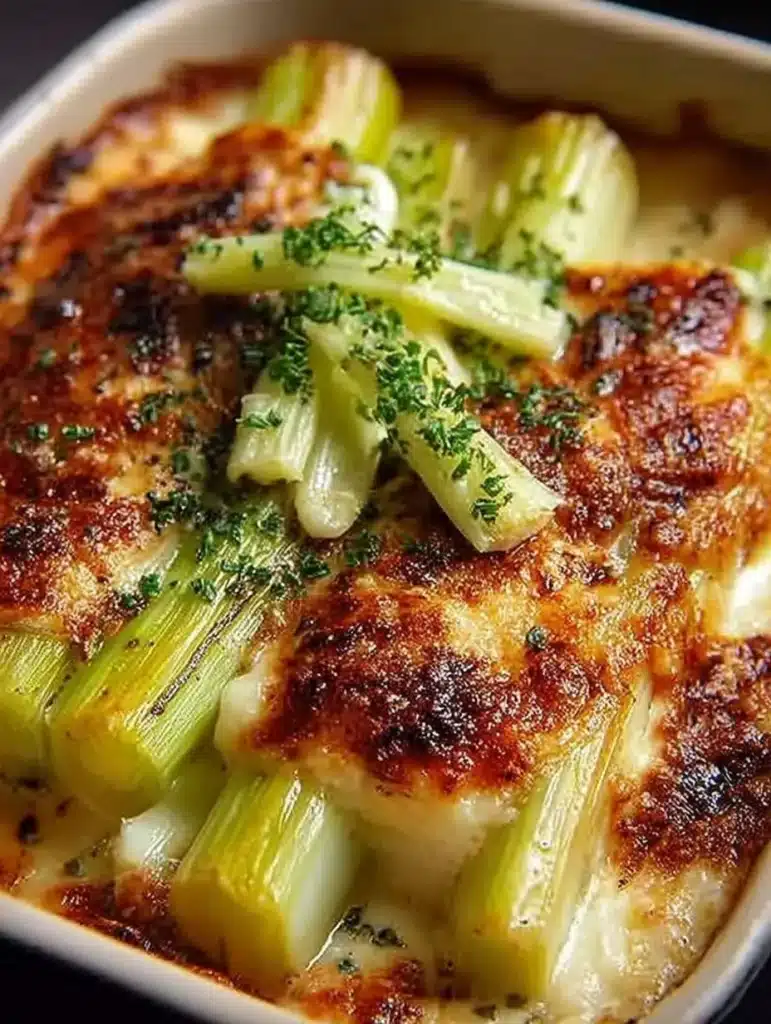 Käseüberbackener Lauch: Schnelles & Cremiges Vegetarisches Gericht | Rezept von María