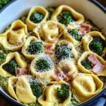 Cremiger Tortellini-Auflauf mit Brokkoli & Schinken: Einfaches Familienrezept mit Käsesauce 139 254