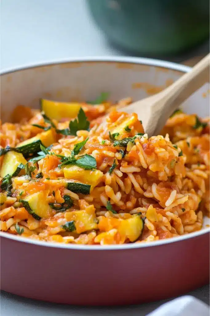 Zucchini-Tomaten-Reis: Vegetarisch, schnell & mediterran (50 Min. Rezept) 100 Zucchini-Tomaten-Reis: Vegetarisch, schnell & mediterran (50 Min. Rezept)