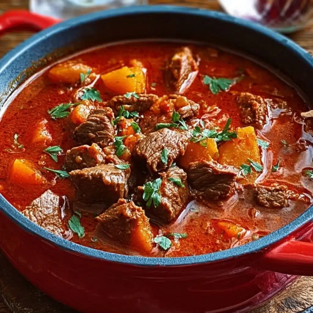 Omas Gulasch Rezept: Zartes Rindfleisch Gulasch mit Rotwein & Paprika