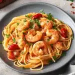 Cremige Spaghetti mit Garnelen und Tomaten-Sahnesauce: Schnelles 30-Minuten-Rezept 160 325