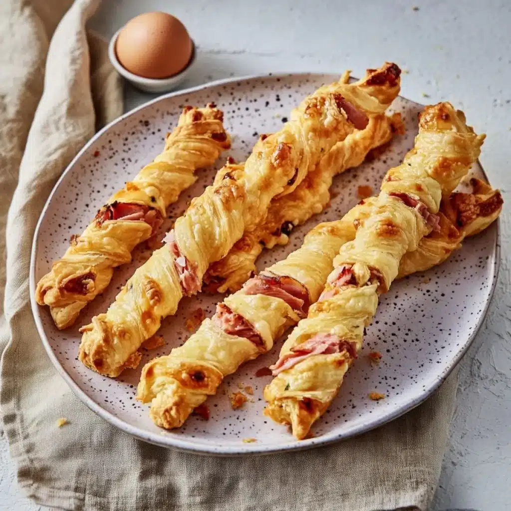 Blätterteig Stangen mit Schinken & Käse: Einfaches & schnelles Rezept für knusprigen Snack & Party-Fingerfood