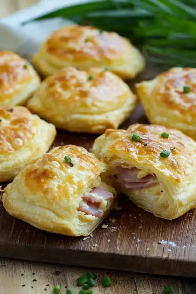 Knusprige Flammkuchentaschen aus Blätterteig: Schnell & einfach für Party & Snack