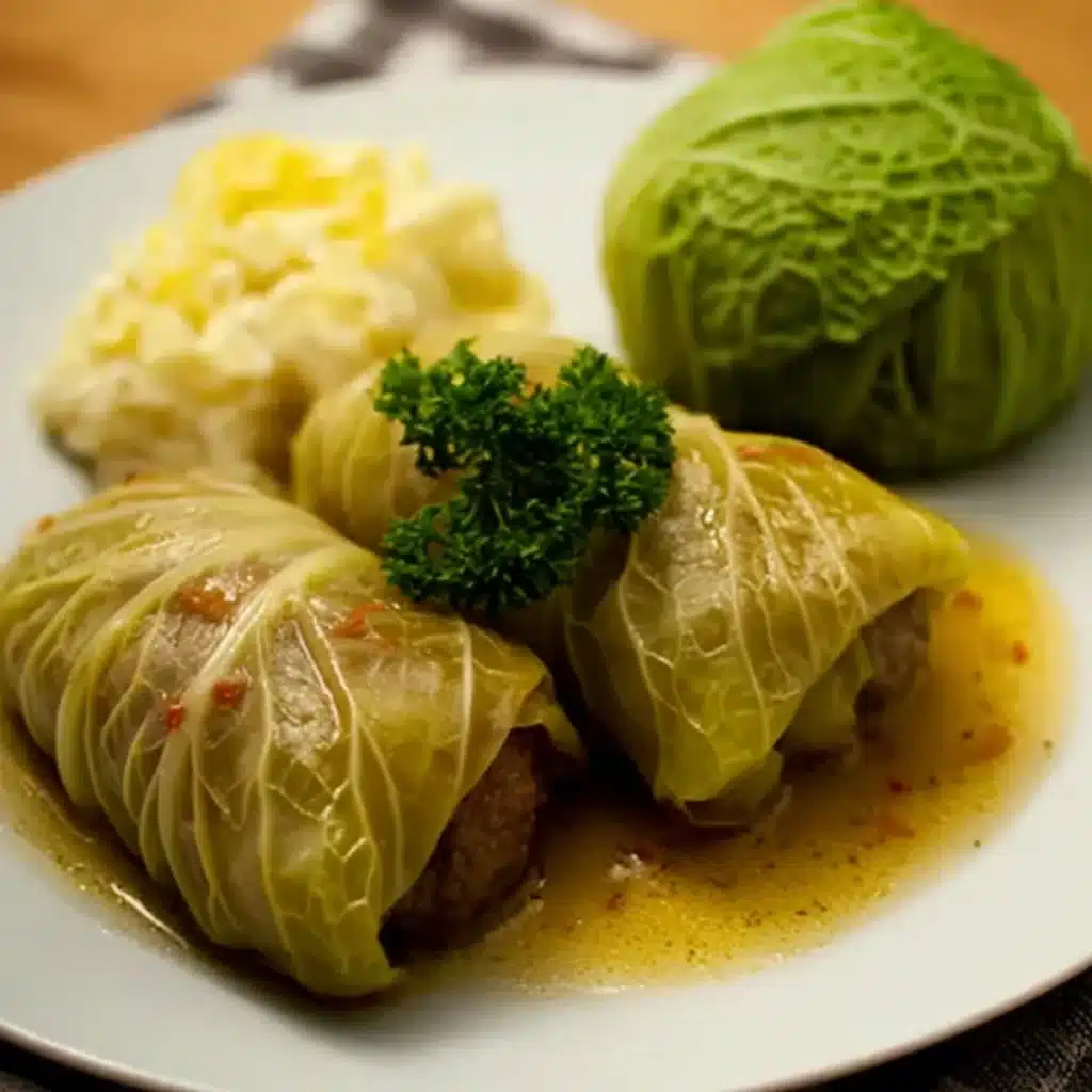Omas Kohlrouladen Rezept: Traditioneller Klassiker mit Hackfleisch, Kohl & cremiger Soße 82 Omas Kohlrouladen Rezept: Traditioneller Klassiker mit Hackfleisch, Kohl & cremiger Soße