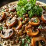 Linsen-Pilz-Stroganoff: Schnelles, cremiges & vegetarisches Rezept (30 Min) 3 4