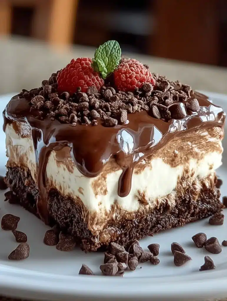 Schokoladen-Lasagne: Schnelles & einfaches Dessert ohne Backen mit Keks, Schoko & Beeren