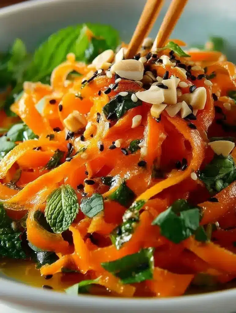 Karottensalat mit Ingwer-Sesam-Dressing: Einfaches Rezept für gesunden Genuss