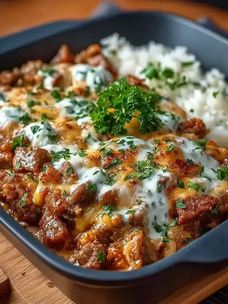 Gyrosgeschnetzeltes in Schmandsoße mit Reis: Einfach, Schnell & Lecker