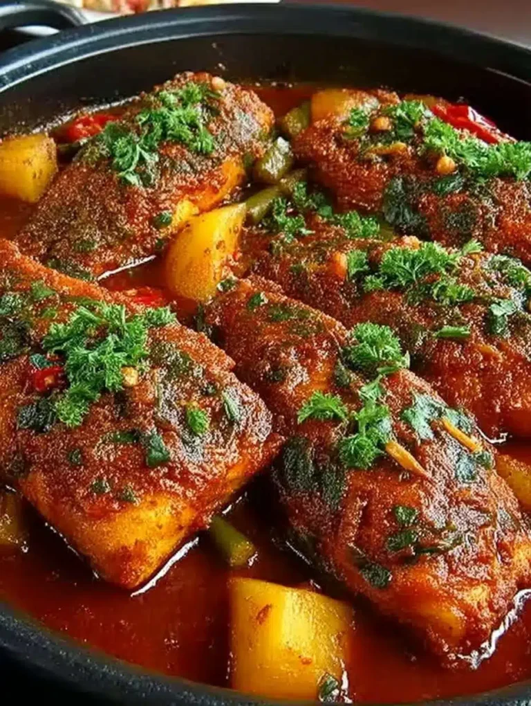 Klassischer Marokkanischer Fisch in Würziger Tomaten-Paprika-Soße – Schnell & Aromatisch