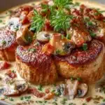 Filettopf mit Hühnchen, Champignons & Zwiebeln: Schnelles & einfaches Rezept 218 425