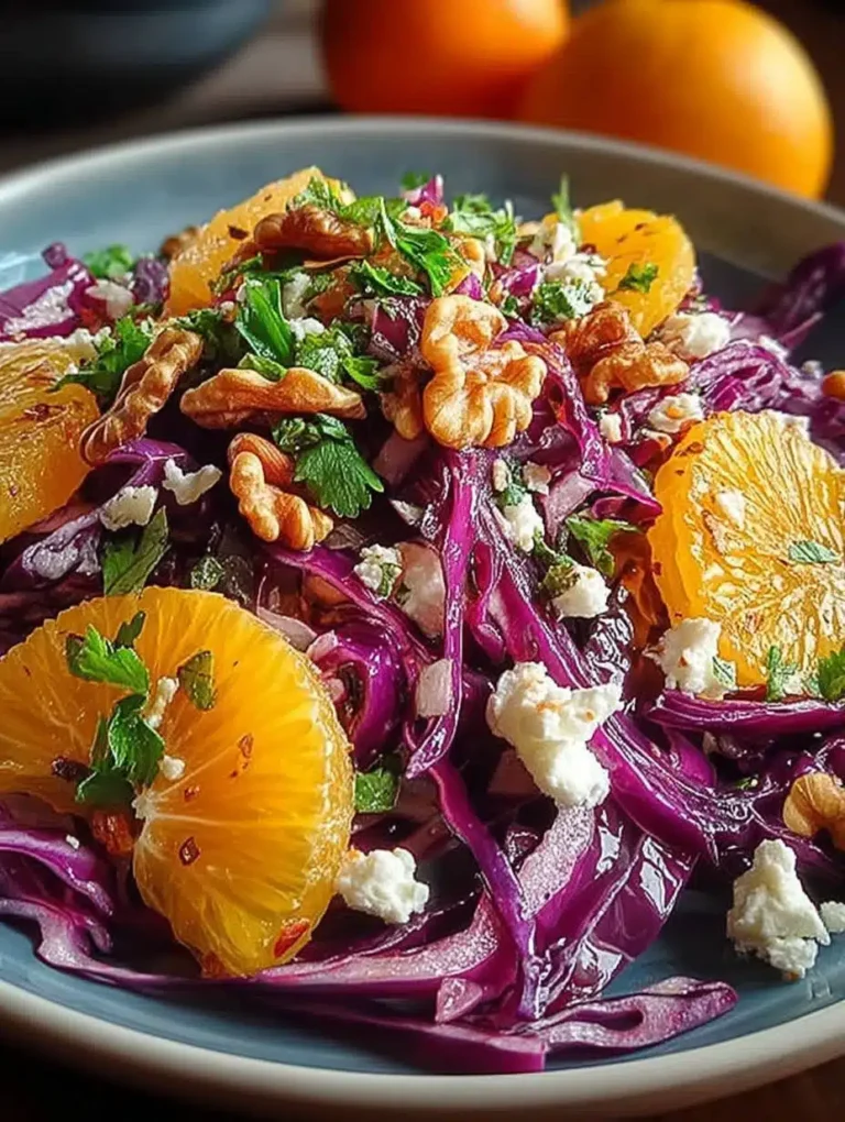 Rotkohlsalat mit Orangen, Feta & Walnüssen: Schnell, Einfach & Knackig-Aromatisch