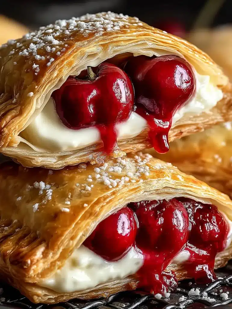 Kirschtaschen mit Frischkäsefüllung: Das schnelle & einfache Blätterteig-Rezept