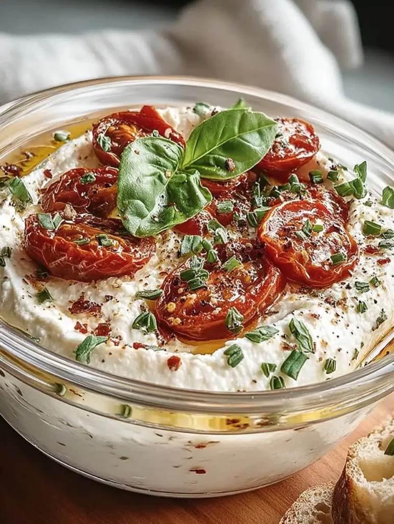 BURRATA-DIP „TOMATE-BASILIKUM“ Rezept: Cremig, schnell & einfach genießen
