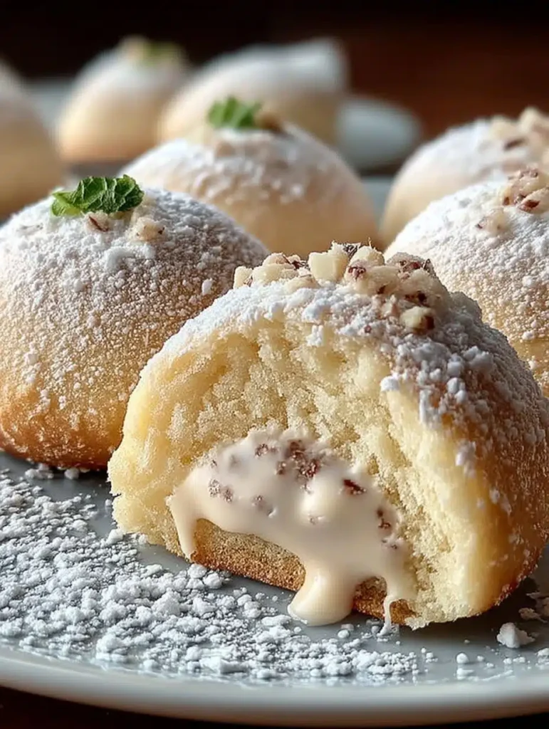 Vanillekipferl-Kugeln mit Marzipan & Nougat Rezept: Zarter Genuss für festliche Anlässe