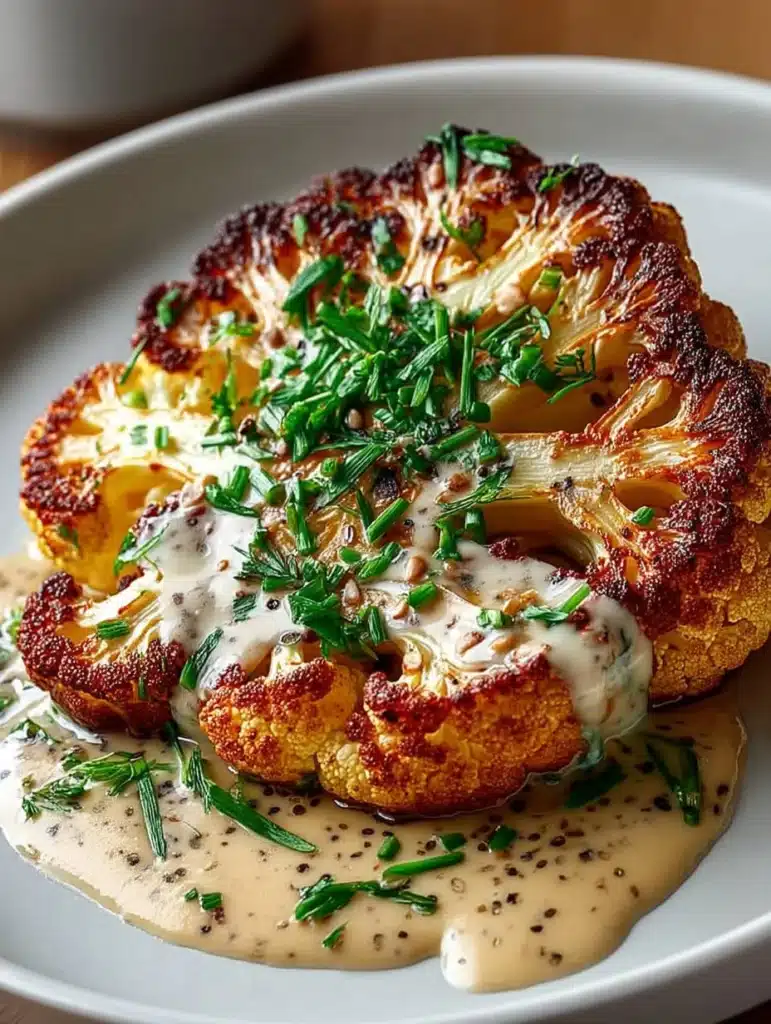 Blumenkohlsteak mit Pfefferrahmsauce: Veganes Rezept für schnellen & gesunden Genuss