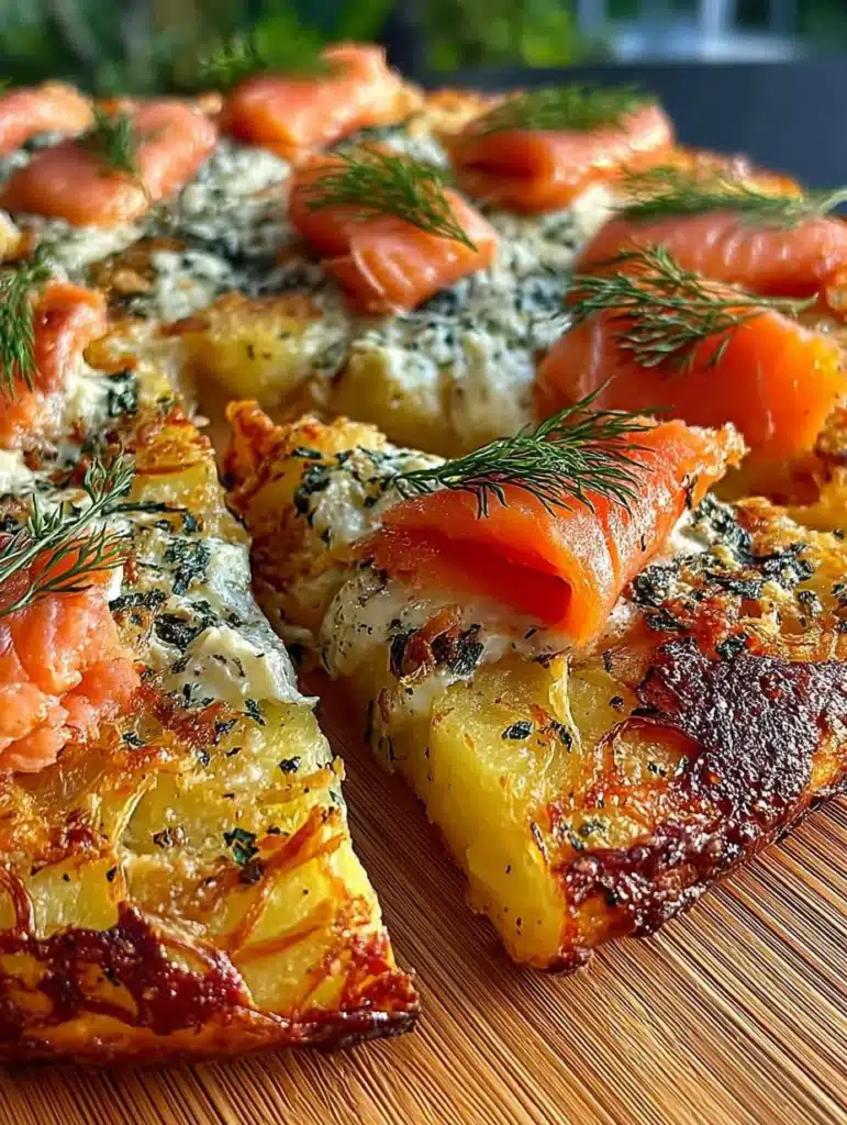 Rauchlachs Kartoffelpizza Rezept: Die köstliche, teigfreie Alternative