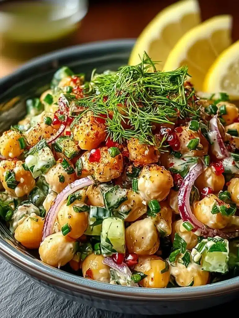 TAHINI-ZITRONEN KICHERERBSEN-SALAT: Das schnelle, gesunde & cremige Rezept