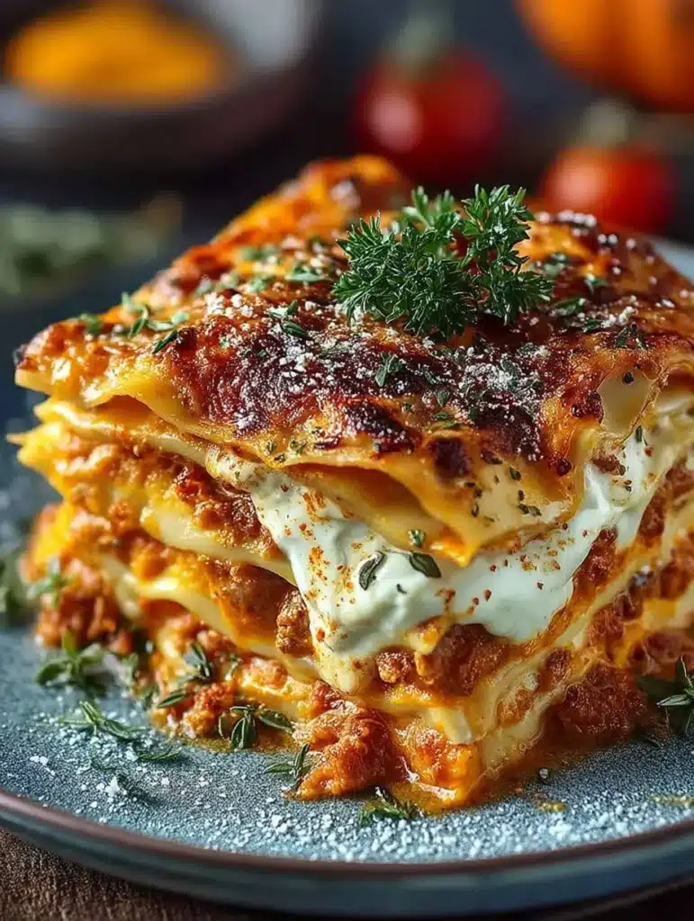 Herbstliche Kürbis-Lasagne Rezept: Cremig, herzhaft mit Hokkaido, Spinat & Ricotta