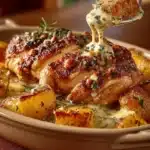 Cremiges Ofenhähnchen mit Rosmarinkartoffeln: Einfaches Rezept aus der Auflaufform für 4 Personen 187 566