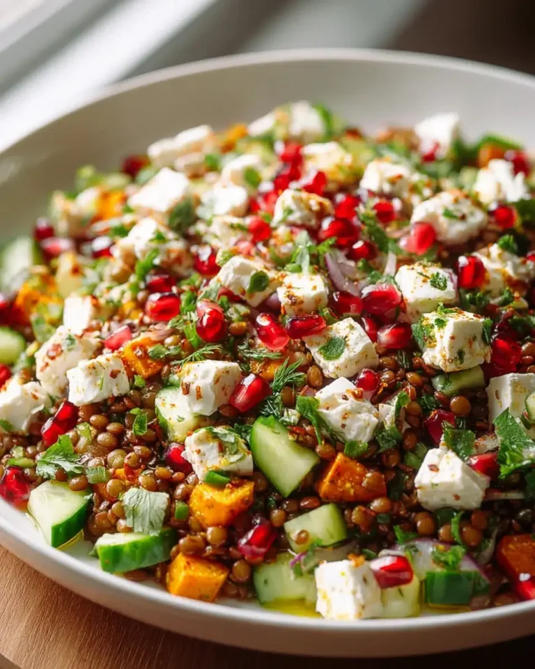 Orientalischer Linsensalat mit Feta: Gesundes Rezept, einfach & vielseitig