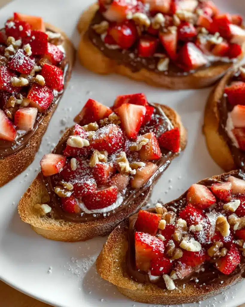 Erdbeer-Dessert-Bruschetta Rezept: Leichtes, Schnelles Sommerdessert mit Mascarpone & Minze