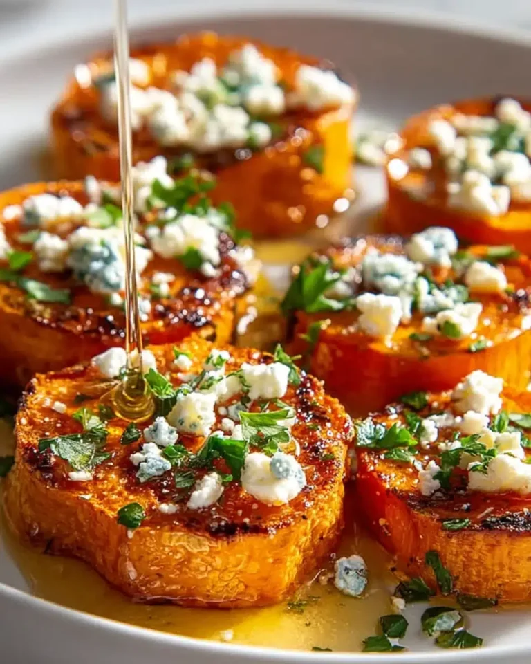 Geröstete Süßkartoffel-Runden mit Honig-Feta Rezept: Süß-Salzig, Einfach & Schnell