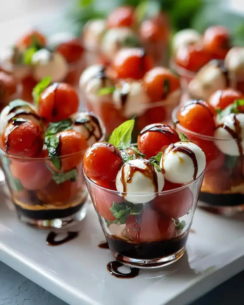 Weihnachts-Mini-Caprese-Salat-Cups: Einfaches & festliches Fingerfood Rezept für Ihr Buffet