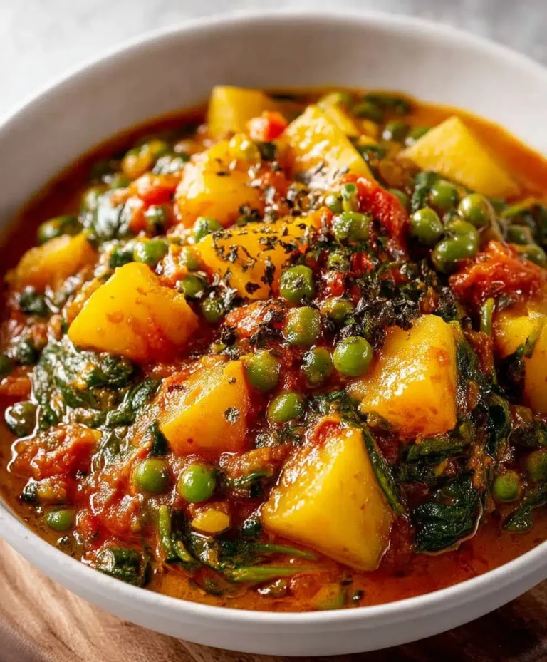 Veganes Kartoffelcurry mit Spinat & Erbsen: Einfaches, Cremiges & Gesundes Rezept
