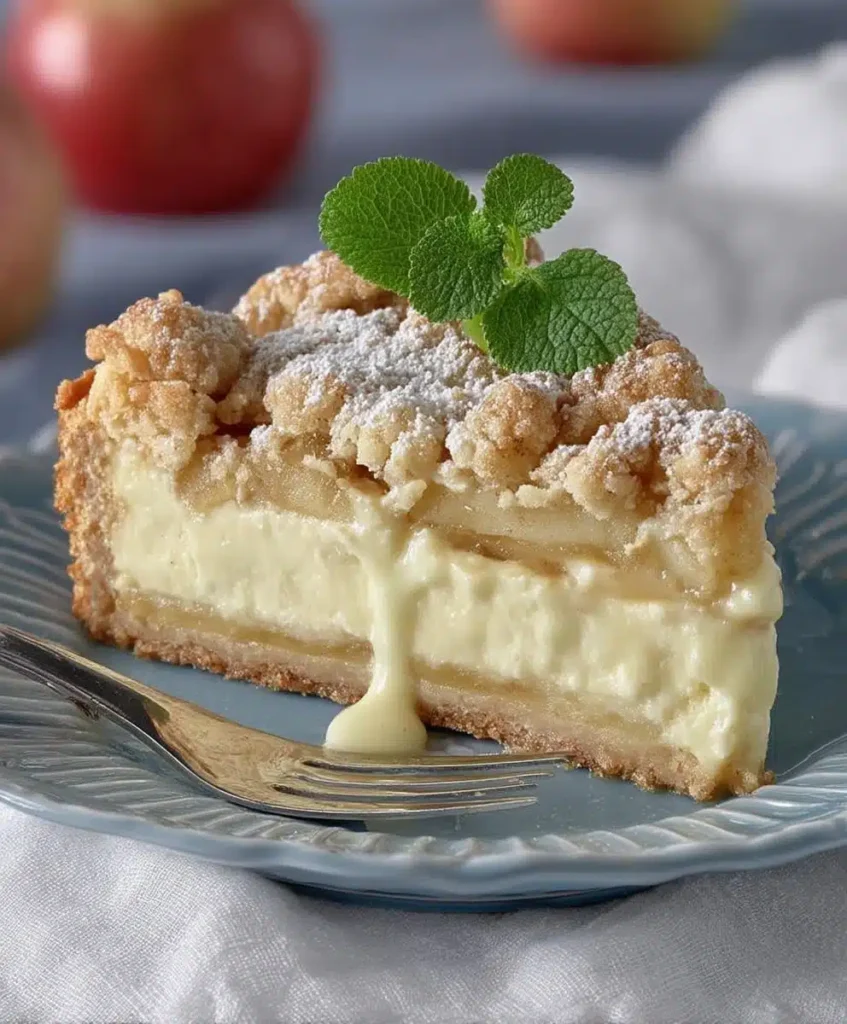 Apfel Pudding Kuchen Rezept: Der saftige Klassiker mit Vanillepudding & Knusperstreuseln