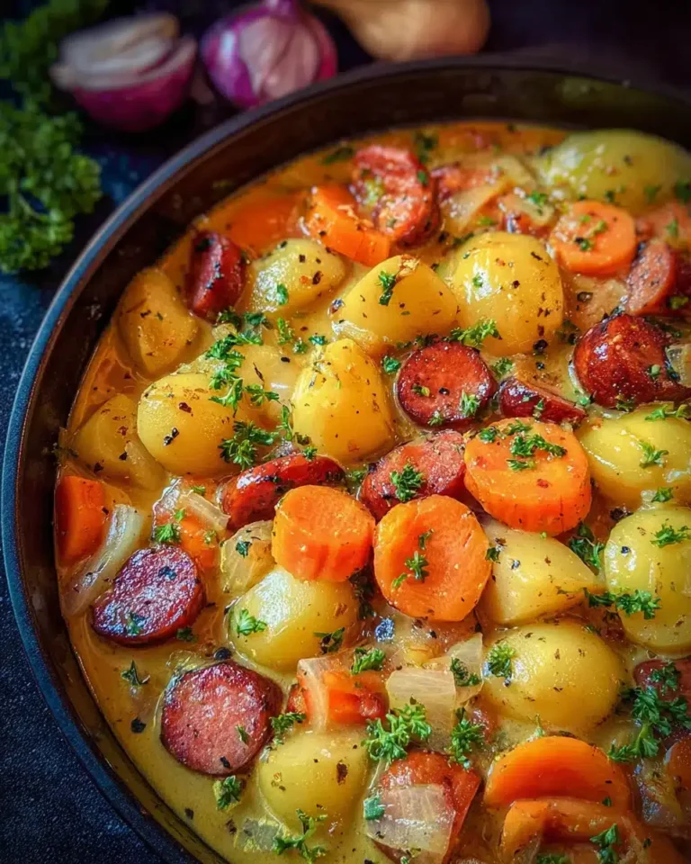 Deftiger Kartoffel-Rinderwürstchen-Eintopf: Schnell, Cremig & One-Pot Familienrezept für kalte Tage