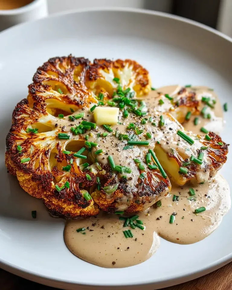 Blumenkohlsteak mit Pfefferrahmsauce: Vegetarisches Rezept – Einfach, Gesund & Sättigend