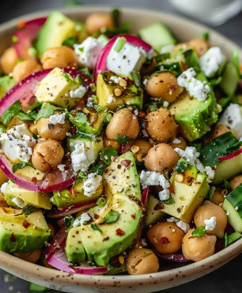 Kichererbsen Feta Avocado Salat: Das schnelle 15-Minuten-Rezept für gesunden Genuss