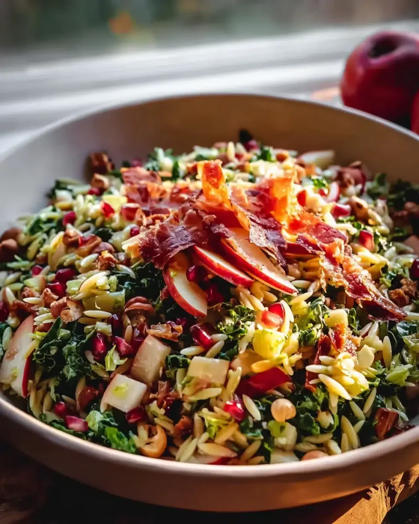 Herbstlicher Apfel Orzo Salat: Süß-sauer & einfach | Rezept mit Apfel-Ahorn-Dressing