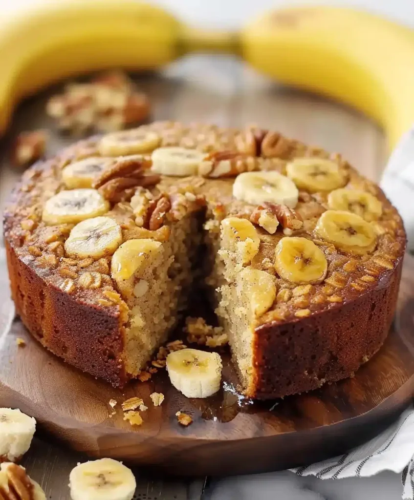 Rezept: Gesunder Bananen-Nuss-Haferflocken-Kuchen ohne Zucker