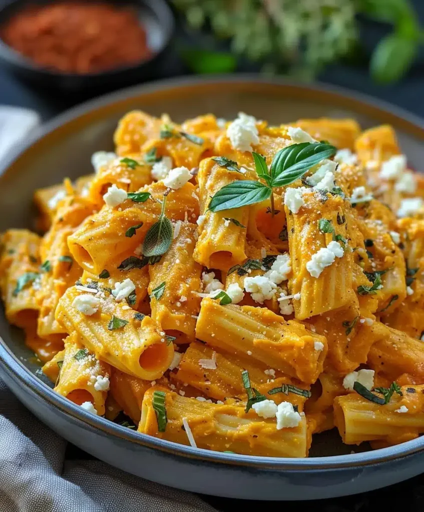 Kürbis Feta Pasta Rezept: Einfaches & schnelles Herbst-Wohlfühlessen aus dem Ofen