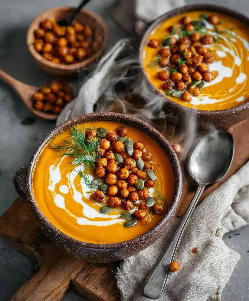 Vegane Kürbissuppe Kichererbsen: Schnelles & cremiges Herbst-Rezept