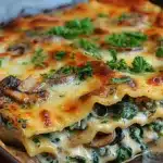 Cremige Spinat-Pilz-Lasagne: Herzhaftes vegetarisches Rezept mit goldbrauner Käsekruste 200 770