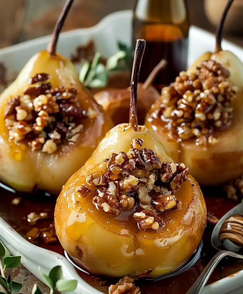 Gebackene Birnen mit Honig und Walnüssen: Einfaches Rezept für warmes Dessert