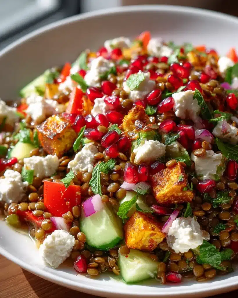 ORIENTALISCHER LINSENSALAT FETA: Gesundes, leichtes & einfaches Rezept