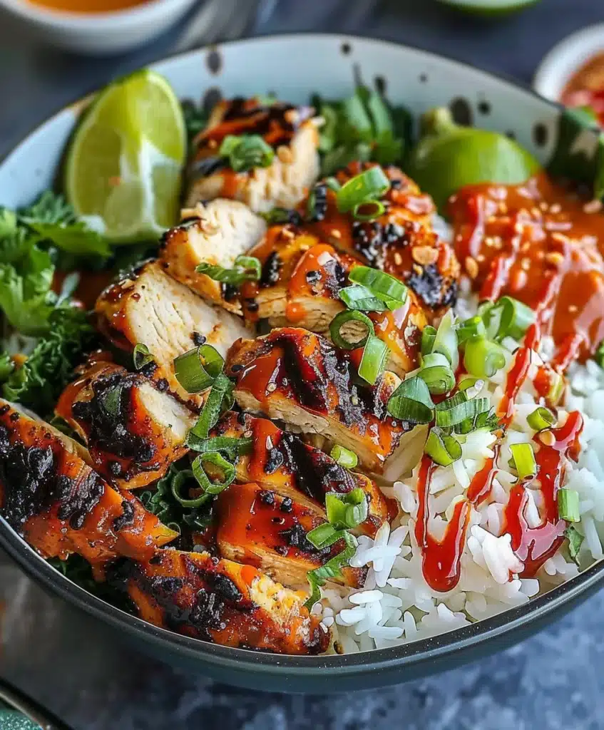 Süße Chili Hähnchen Bowl Rezept: Zart, Süß-Scharf mit Kokos-Limetten-Dressing