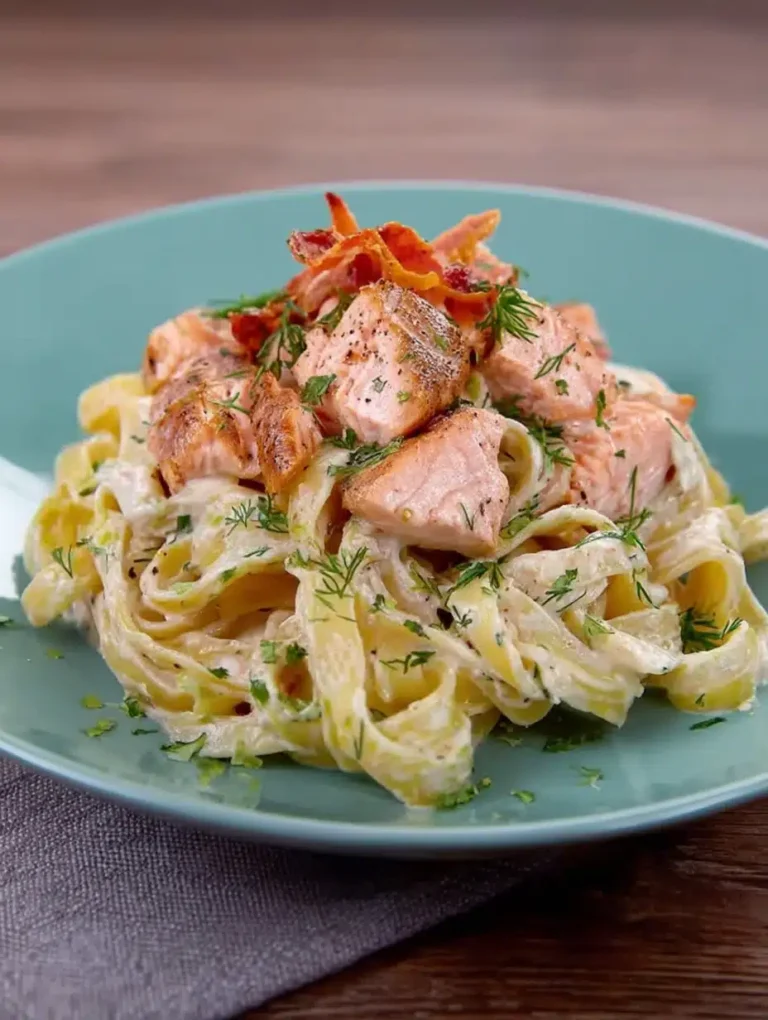 Pasta mit Lachs und Sahnesosse – Cremiges Rezept in 1 Stunde (Premium-Pasta & Lachsfilets)