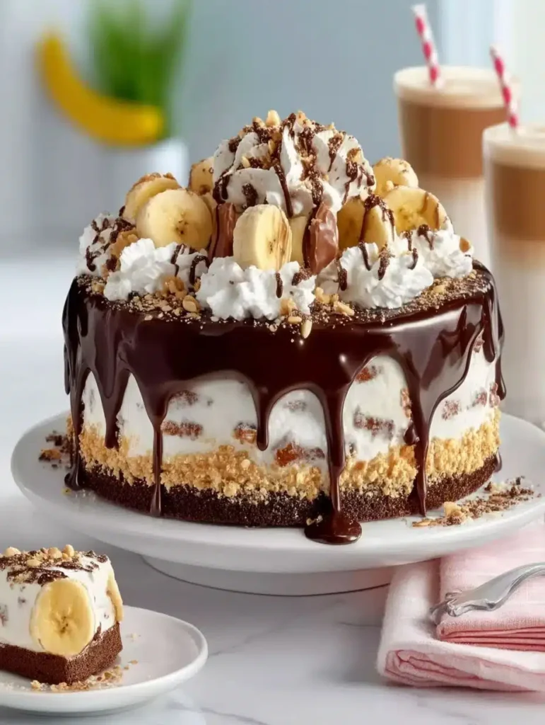 Banana Split Torte ohne Backen: Einfaches & cremiges Rezept mit Bananen, Pudding & Keksboden