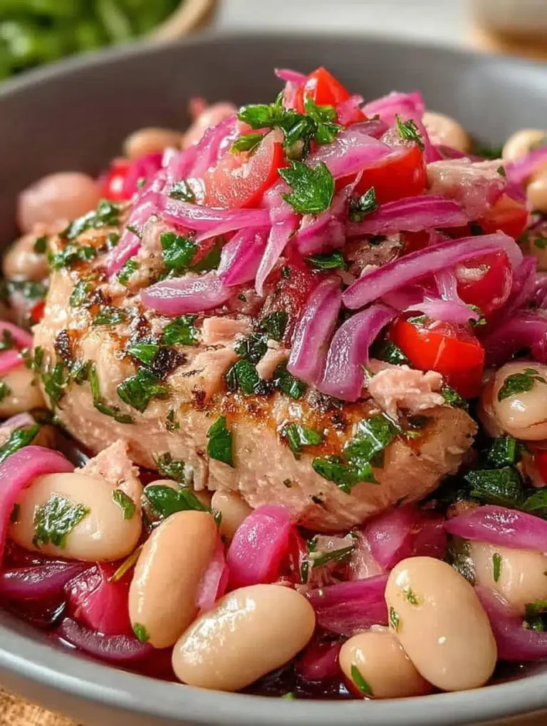 Thunfisch Weiße Bohnen Salat mit Eingelegten Roten Zwiebeln: Schnell & Gesund
