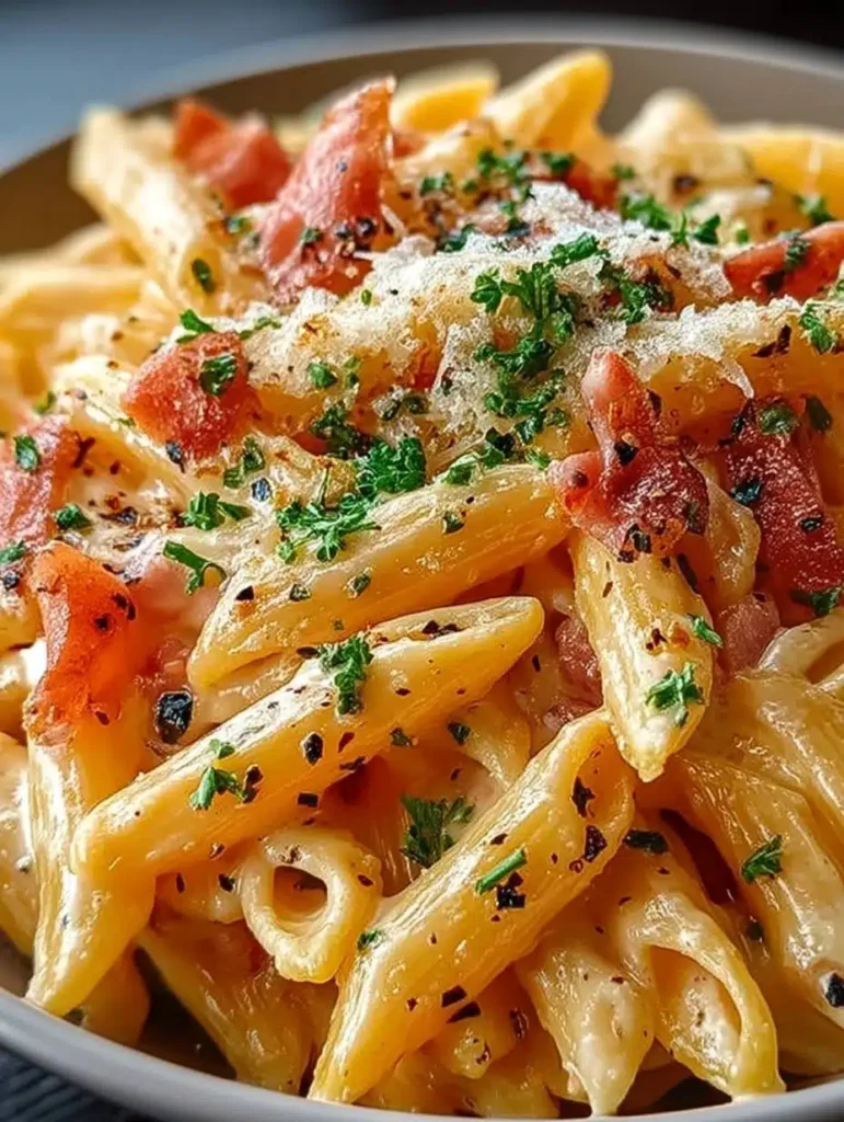 Penne al Baffo Rezept: Cremige Tomaten-Basilikum Pasta – Schnell & einfach