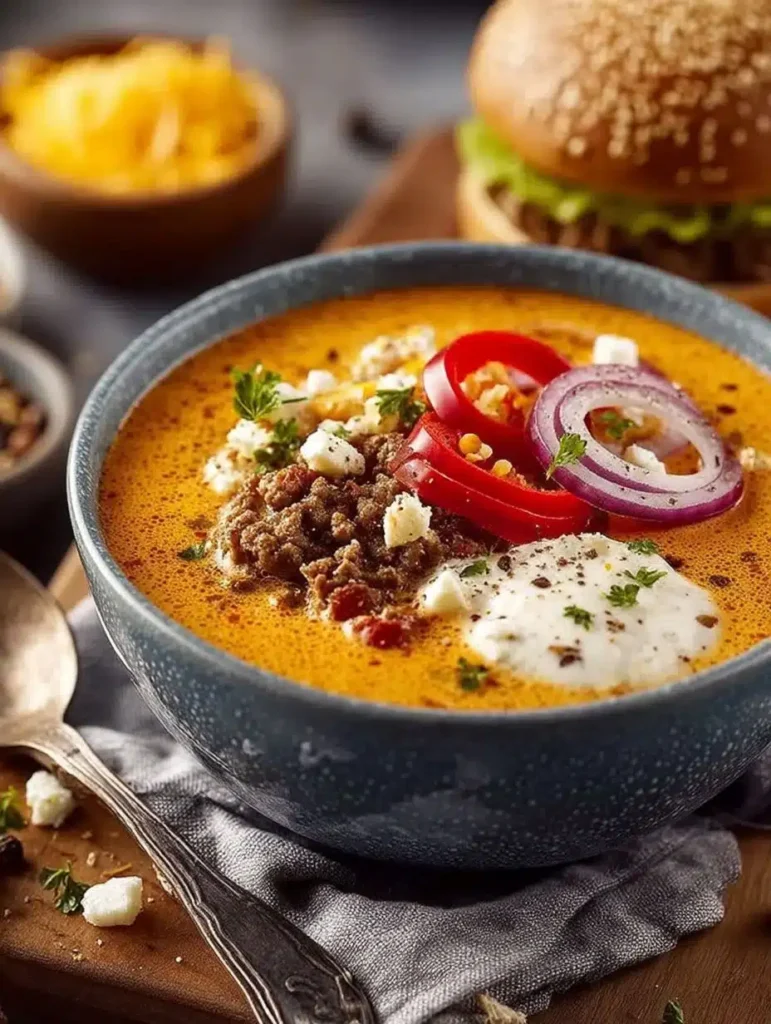 Cheeseburger Suppe: Herzhaft, cremig & einfach | Köstliches Familienrezept in 1 Stunde