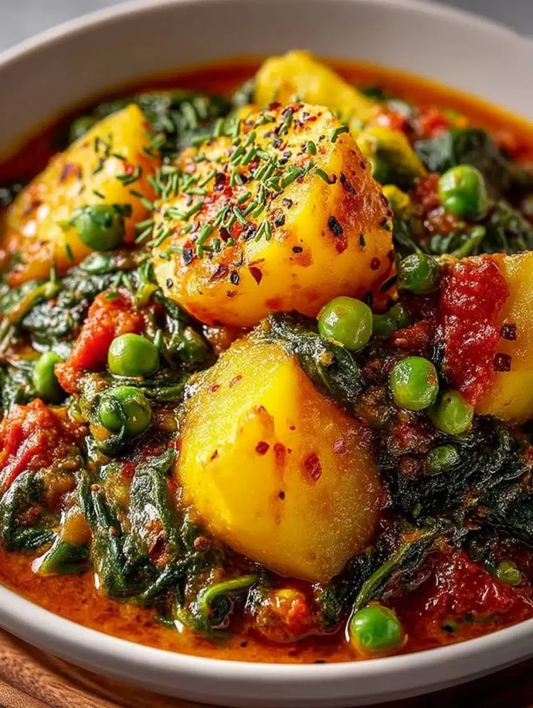 Veganes Kartoffelcurry Spinat Erbsen: Dein schnelles & gesundes Blitzrezept