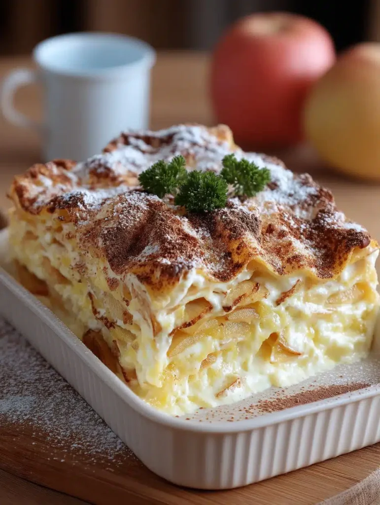 Apfellasagne Rezept: Fruchtig-cremiges Dessert mit Äpfeln und Quark