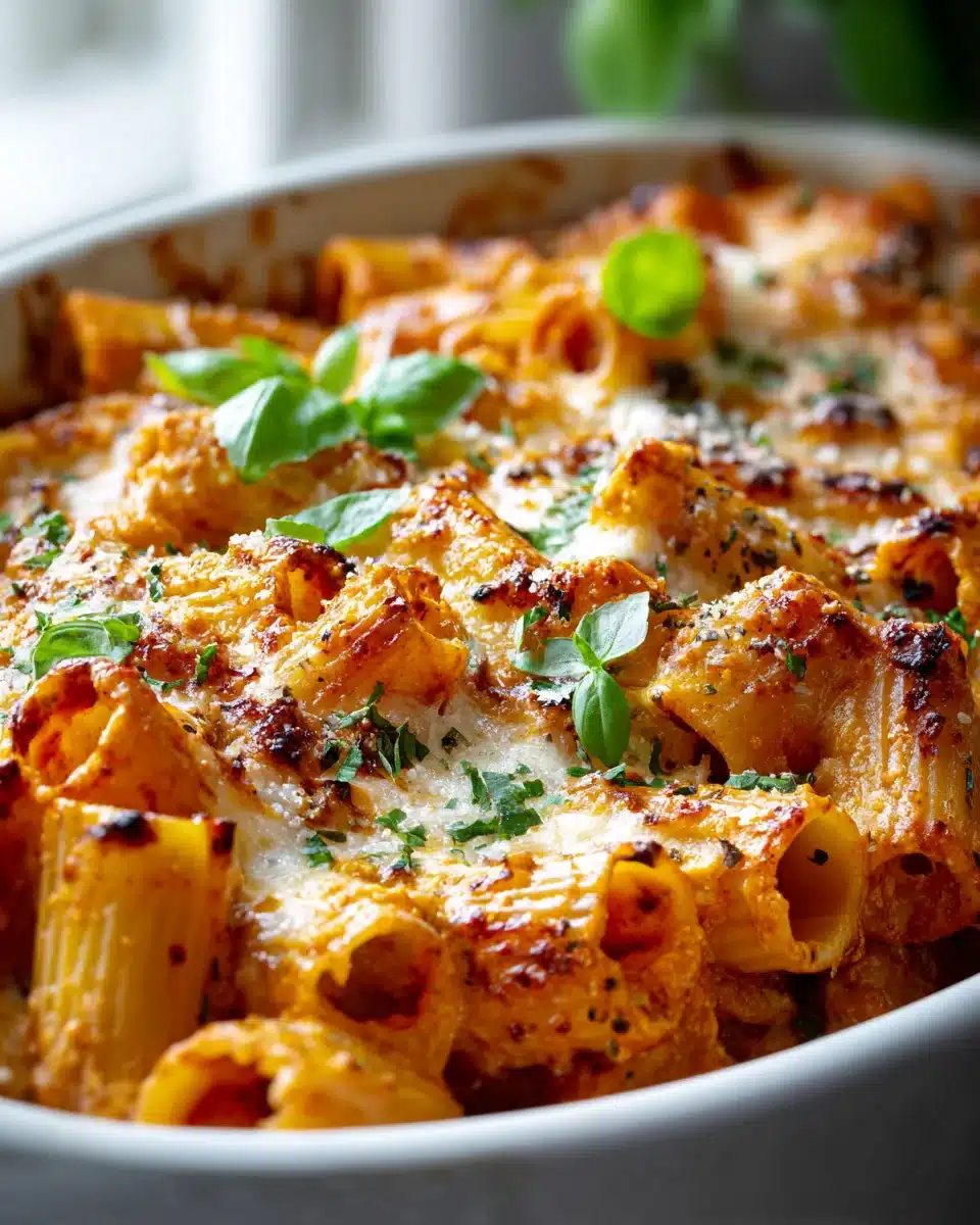 Ofen-Rigatoni aus einer Pfanne für ein schnelles Feierabendessen 4 Ofen-Rigatoni aus einer Pfanne für ein schnelles Feierabendessen
