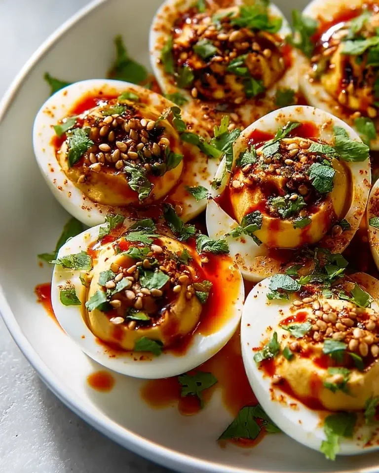Pikante gefüllte Eier mit Chili und Knoblauch – eine gewagte Variante eines Klassikers
